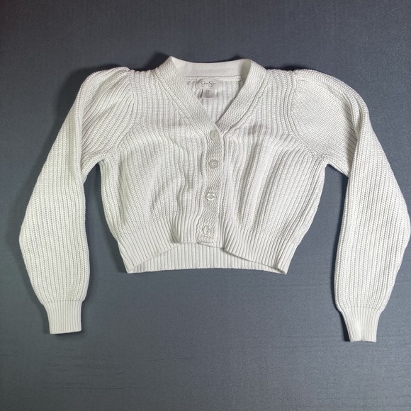Jessica Simpson Sweaters - Jessica Simpson Cropped Cardigan Sweater Womens White M